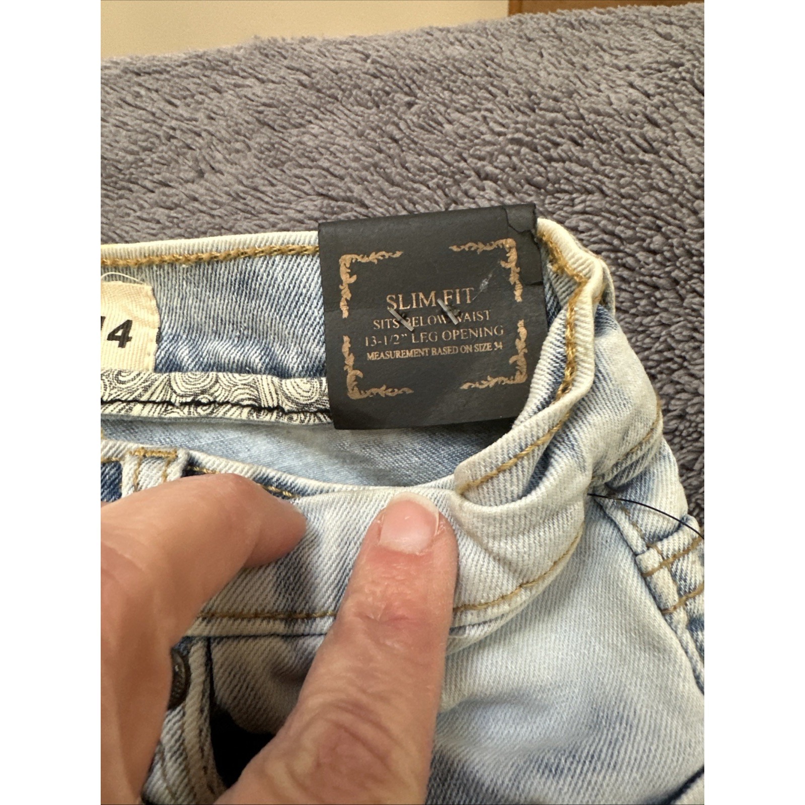 Fwrd Denim Girls Size 14 Distressed Slim Fit Jeans Acid Wash Stretch Nwt — image 7 of 8